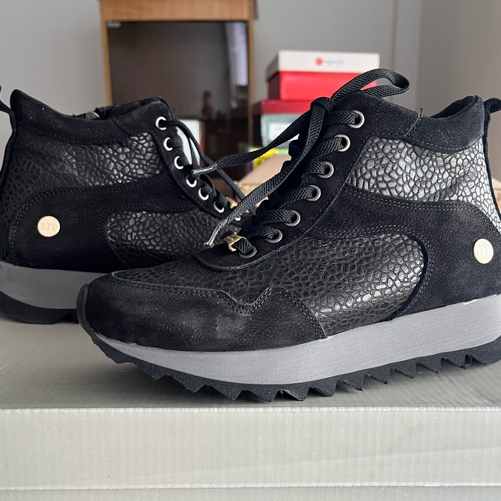 Brand new leather ankle booties European style, size EU 36/US 5.5